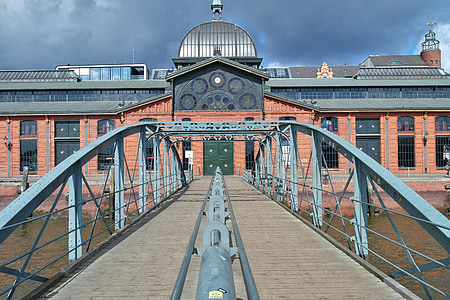 hamn, Hamburg, fiskmarknad, Bridge