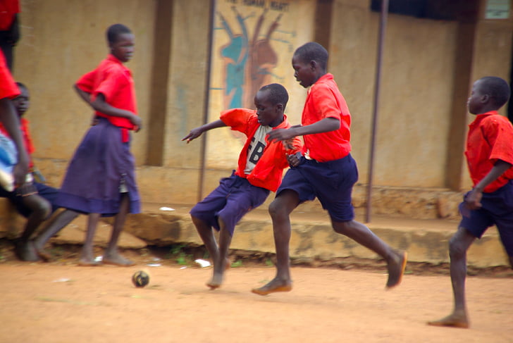 Futbolas, Sportas, raudona, žaisti, kamuolys, pėdos, kojos
