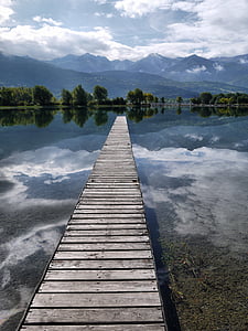 lake, mountain, landscape, france, nature, sky, water