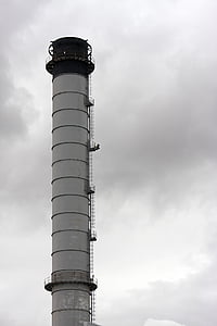 industry, industrial, chimney flue, tall, high, gray, architecture