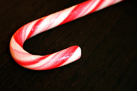 candy cane, food, sweet, sugar, sweetness, red, white