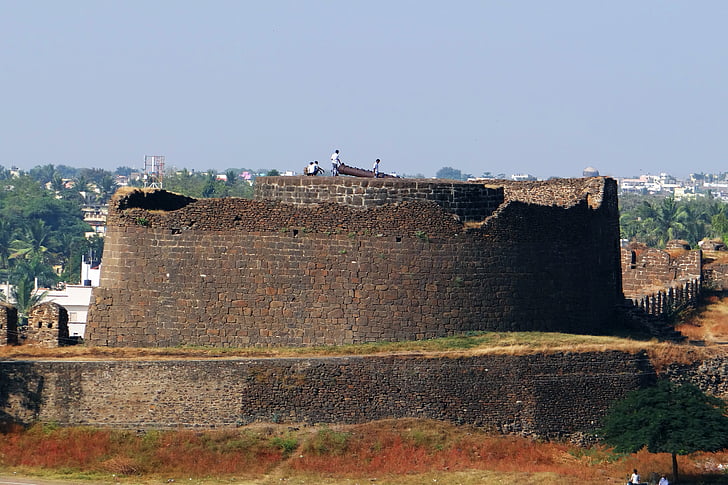 gulbarga fort, Bahmanin-dynastian, Indo-persian, arkkitehtuuri, Karnataka, Intia, Citadel