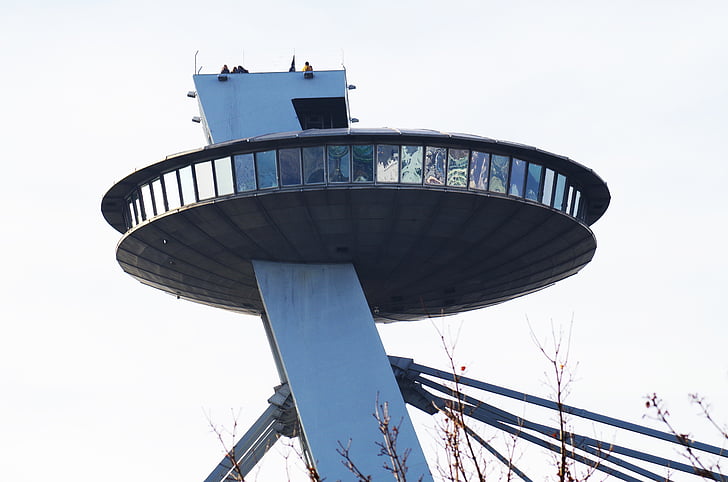Bratislava, Eslováquia, UFO, Modos de exibição, restaurante, símbolo, ponte