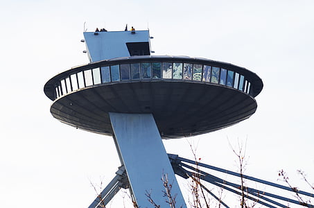 Bratislava, Eslovàquia, UFO, vistes, Restaurant, símbol, Pont
