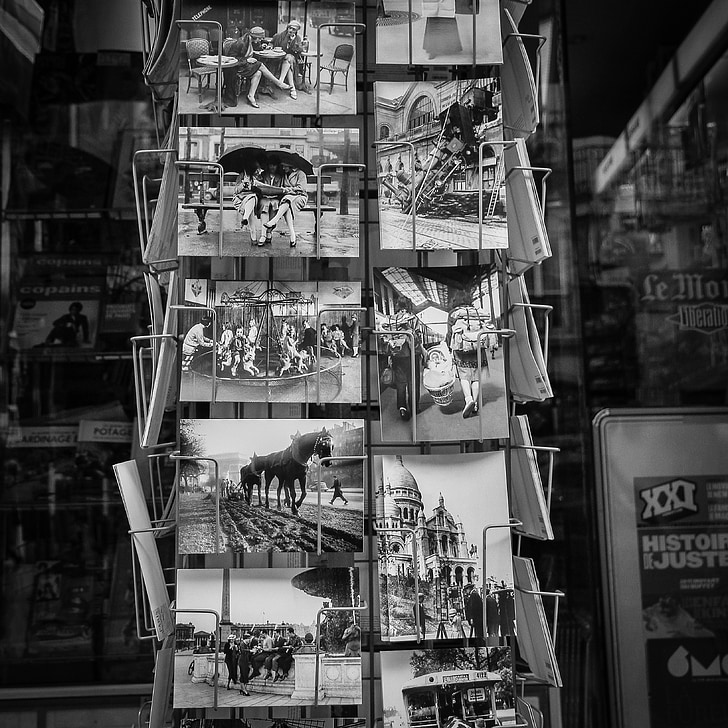 Paris, sokak, kartpostal, tüccar, Turizm