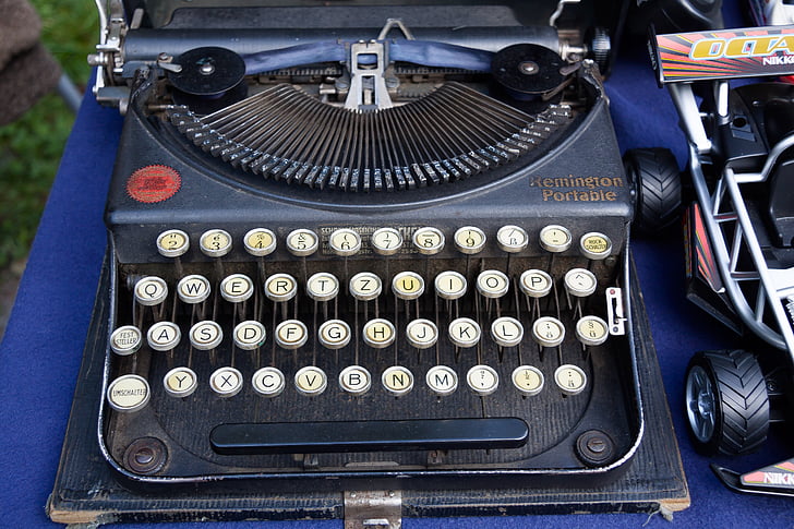 màquina d'escriure, Remington, màquina d'escriure de viatges, Alfabet, lletres, mobles, equips