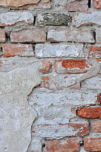 vegg, stein, murstein, bygge, gips, tekstur, maling