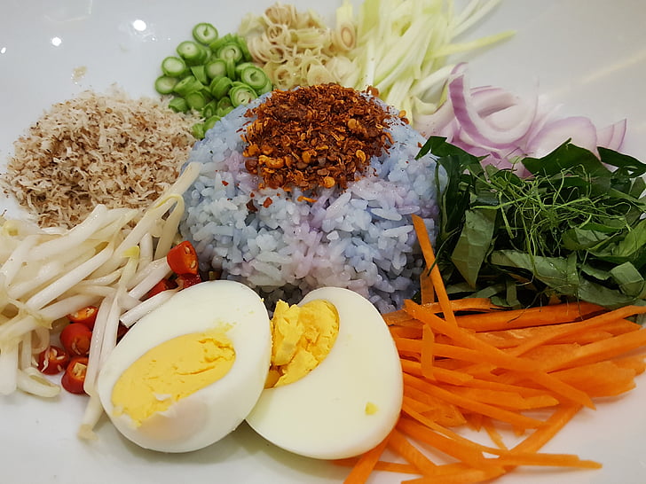 thai southern food, thai food, rice, salad, rice salad, culture, spice