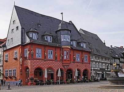 市场, goslar, 树脂, 德国, 旧城, 立面, 建筑