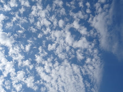 niebo, niebieski, chmury, błękitne niebo, błękitne niebo chmury, Latem, dzień
