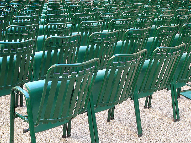 chairs, repetition, spectator, green, cinema, theatre, version