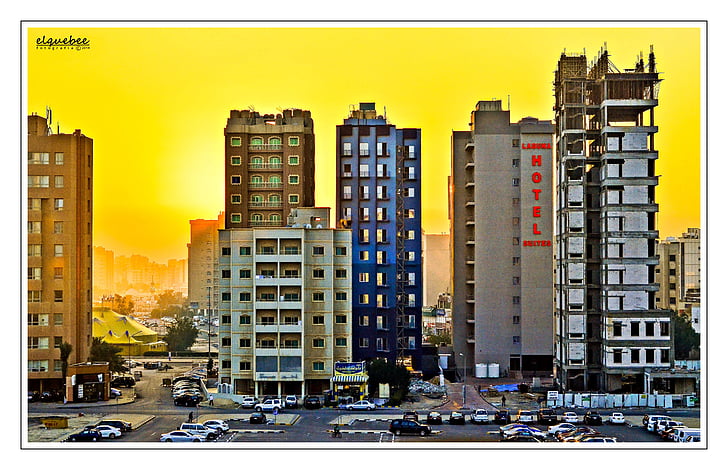 salmiyah, délután könnyű, HDR, építészet, Skyline, város, utca-és városrészlet