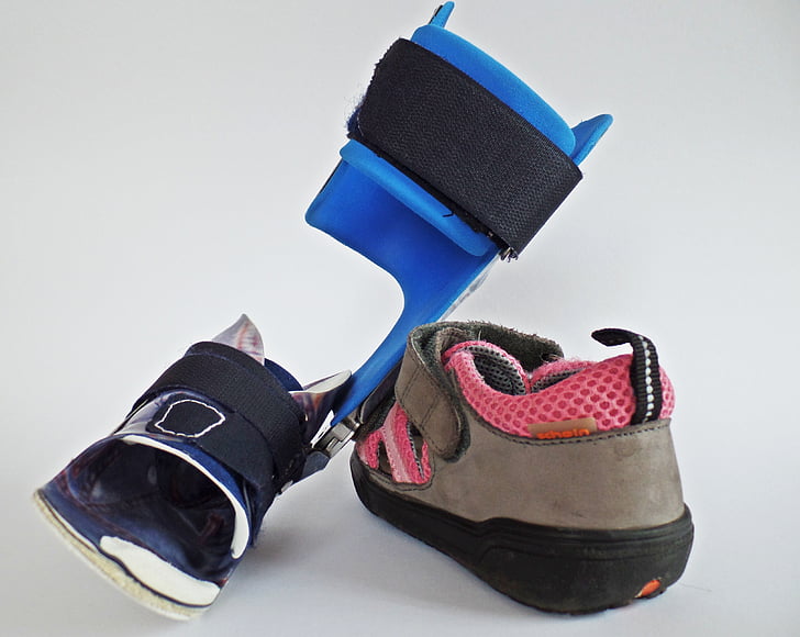 orthosis, rail, shoes, orthotic shoes, pink, grey, run