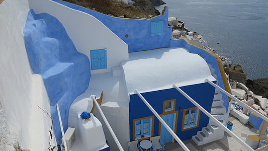 Santorini, Yunanistan, Beyaz evler, Cyclades Adaları, Oia, Ege Denizi, Caldera