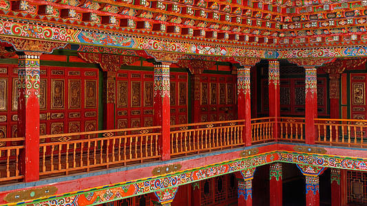Kina, Lijiang, kloster, buddhismen, konst, kulturer, arkitektur