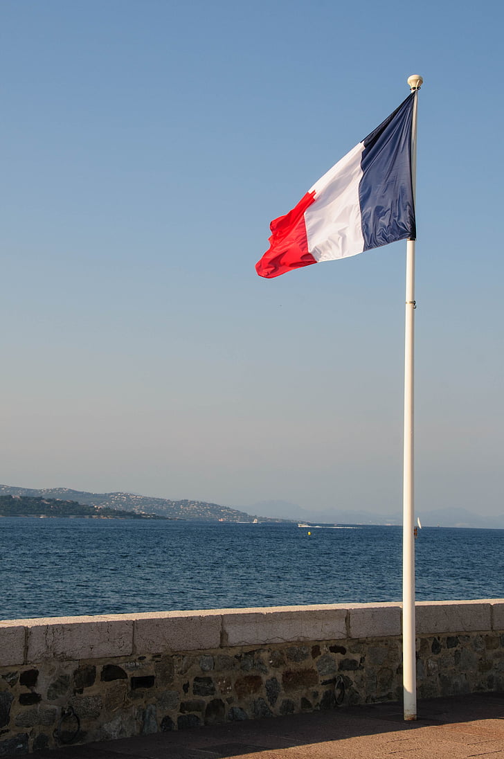 Frankrig, flag, Kai, havet, kyst