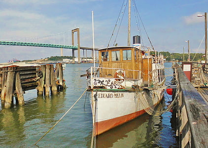 barco de madera, antiguo, decorativo, barco restaurante, Puerto, nave del motor, Suecia