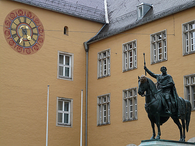 Pomnik konny, Ludwik i, Król, król Bawarii, Bawaria, Regensburg, Rysunek