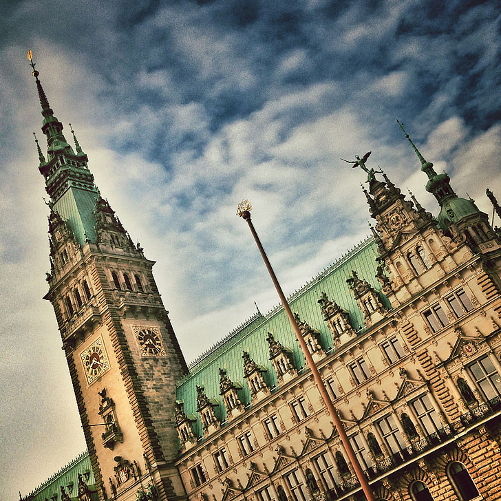 Hamburg, City, clădire, Germania, istoric, Hanseatic city, Primăria
