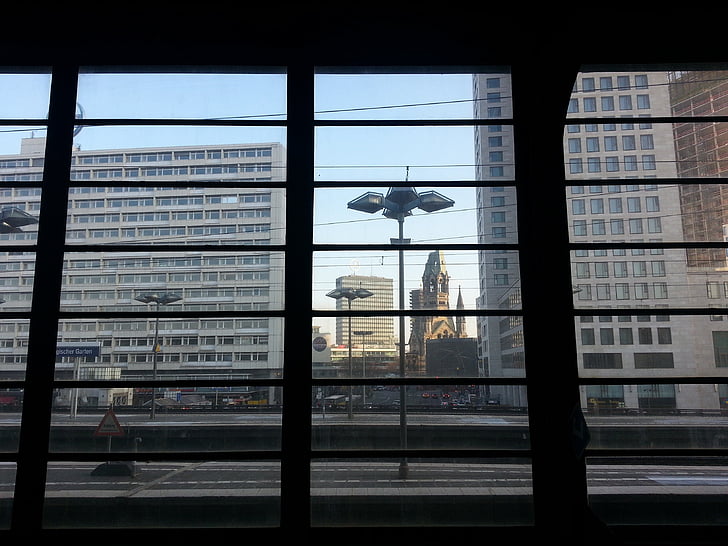 Állatkert, Bajmócz train station, Berlin, tőke, az Outlook, Gedächtniskirche, perspektíva, épület