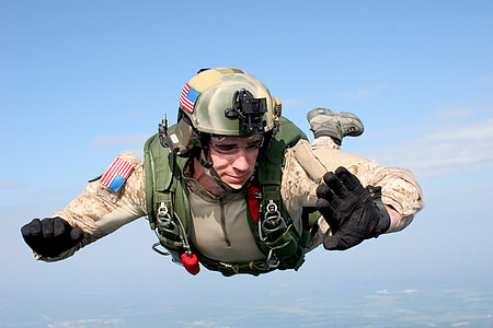 parachute, skydiving, parachuting, jumping, training, military, skydiver