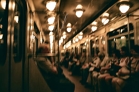 traukinys, keleiviams, žmonės, metro, Sankt Peterburgas, Rusija, transportas