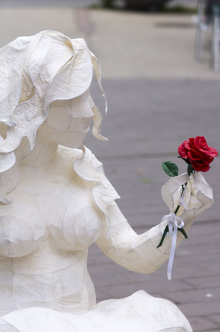 Rosa, růže, socha, ženy, jeden, Krása