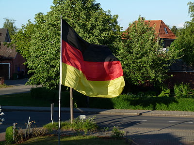 ドイツ, フラグ, 黒赤ゴールド, ドイツの旗, フラッタ, ドイツ語, サッカー