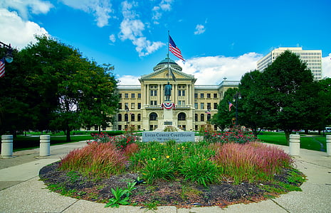 Condado de Lukas, Tribunal, Toledo, Ohio, edifício, estrutura, parte dianteira