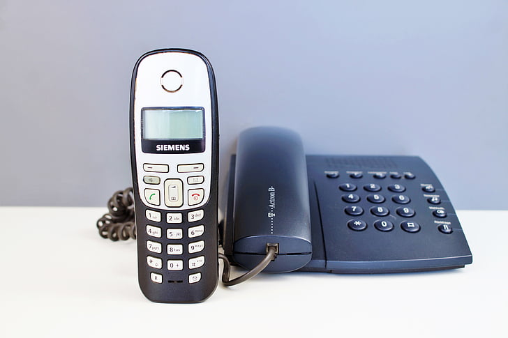 telefone, comunicação, Central de atendimento, teclado, velho, escritório, chamada
