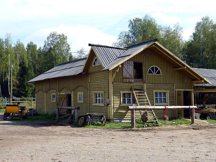 zemědělská usedlost, Rusko, farma, dřevo, Bar, budova, zemědělství