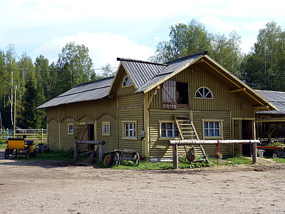 Bondgård, Ryssland, gård, trä, bar, byggnad, jordbruk