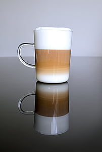 kaffe, glass, melk, koffein, Batten, drikke, melk kafé