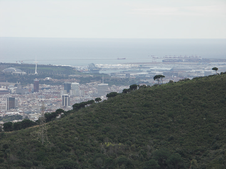 Барселона, від, горизонт, див., landcape, ліс, парк