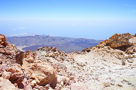 Teide, Outlook, vue à distance, lire les cañadas, Caldera, Pico del teide, Sommet