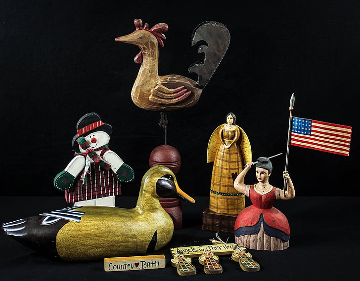 folk art, arts and crafts, collectibles, chotskies, tchotchkes, vignette, americana