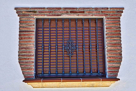 fenêtre de, barres, décoration, grandes lignes, conception