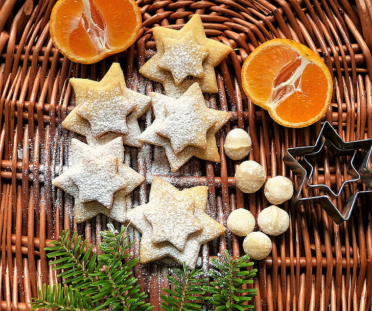 cookie, Vianoce, makadamové orechy, orechy, Mandarin, Advent, súbory 