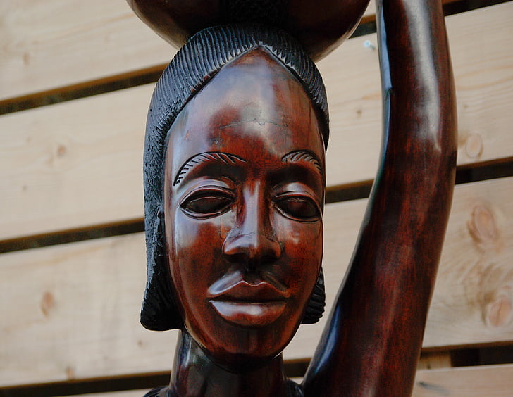 雕塑, 非洲, 女人, 黑色皮肤, 博物馆, 文化, 佛
