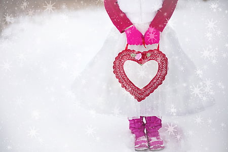 San Valentín, corazón, romántica, amor, chica, Tutu, en forma de corazón