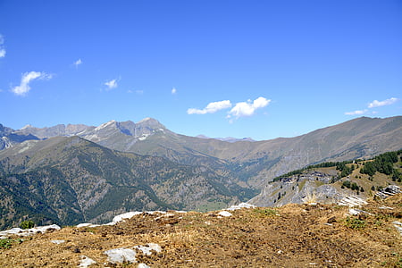 panorama gór, Widok, alpejska, góry krajobraz