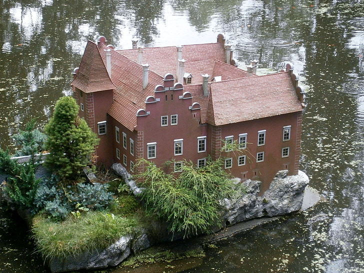 Červená lhota, Castle, Tjekkiet, miniature, arkitektur, Sydböhmen