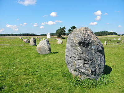 boulders, stones, rock, nature, boulder park, henzendorf, meadow