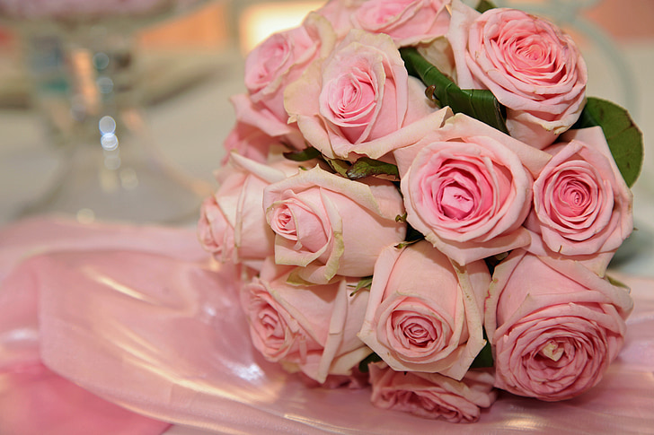 Rosa, casament, RAM de roses, flors, Strauss, Felicitacions, RAM