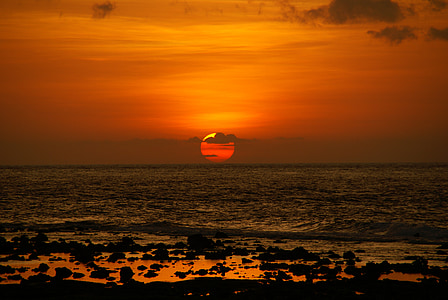 Asia, Indonesia, puesta de sol, aire