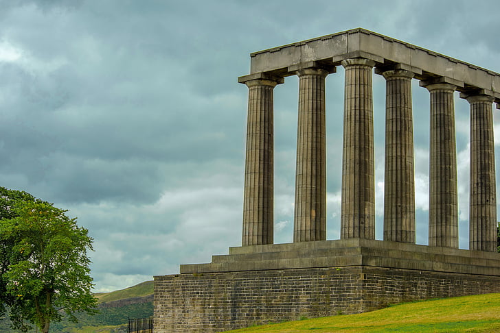 Škotijos nacionalinės paminklas, Edinburgas, nacionalinės, paminklas, Škotija, kalvos, nebaigtas