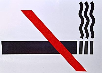 Remarque, non fumeur, interdiction de fumer, Bouclier, autocollant, symbole, cigarette