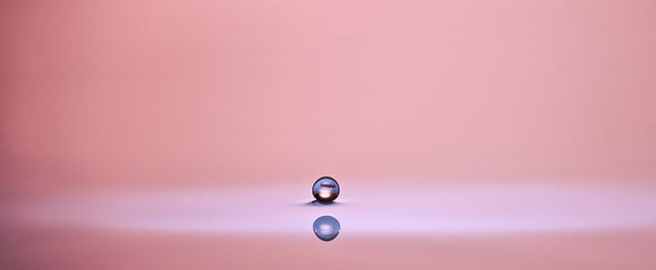 pearl, drip, drop of water, water, close, mirroring, pink