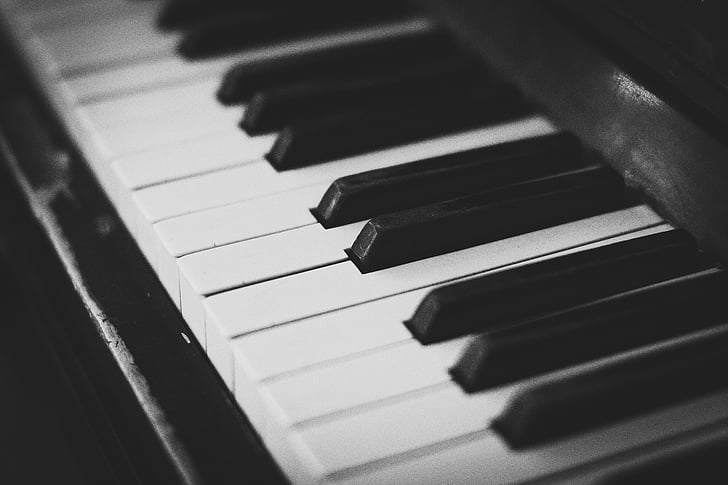 selective, focus, photo, piano, keyboard, keys, music