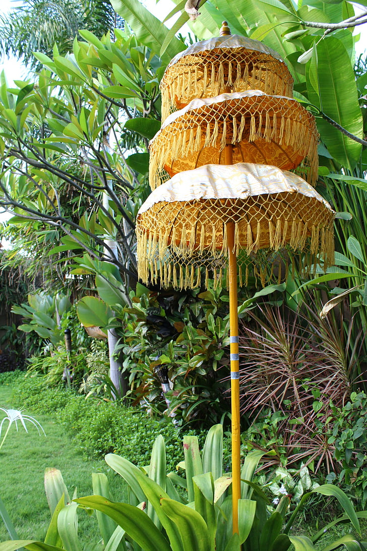 Bali, paraguas, tres capas, naturaleza